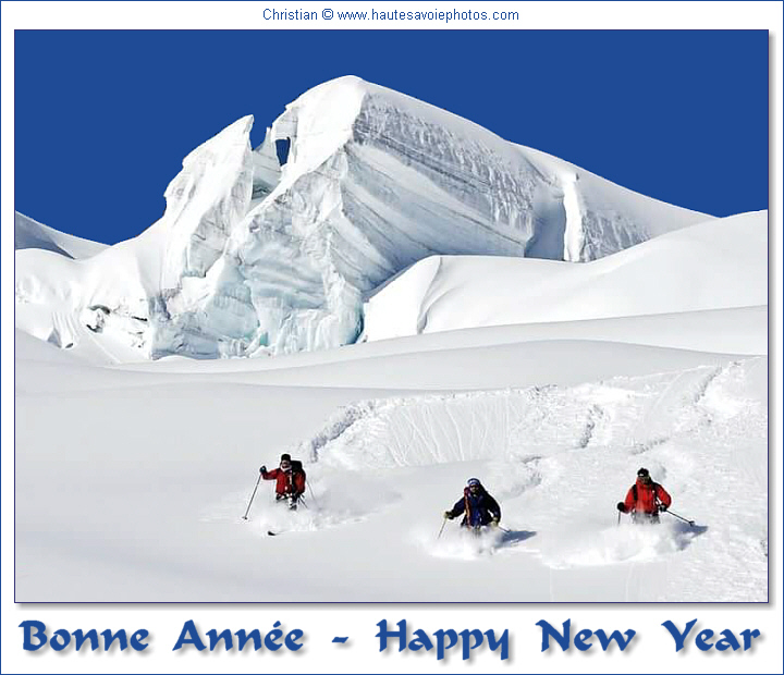 Bonne Année - Skieurs - Happy New Year