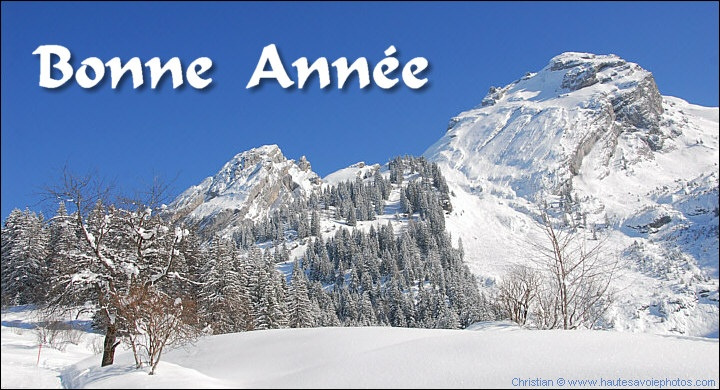 Carte Bonne année paysage neige