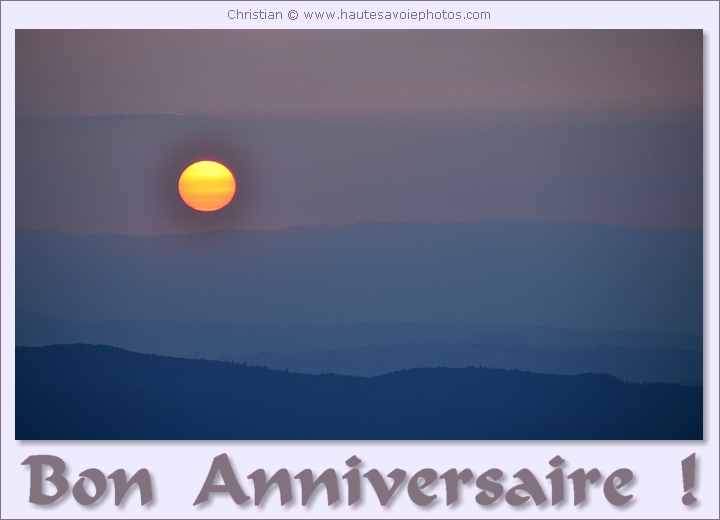 Bon Anniversaire avec un coucher de soleil