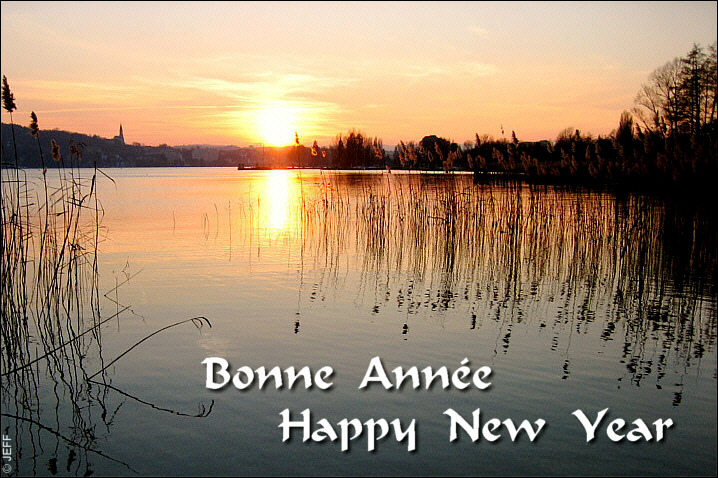 Carte de voeux avec la baie d'Annecy