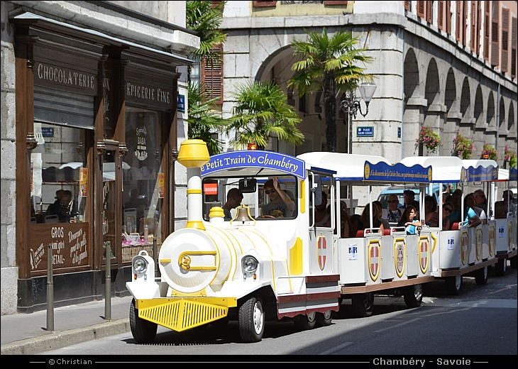 animation à Chambéry, petit train électrique Stock Photo