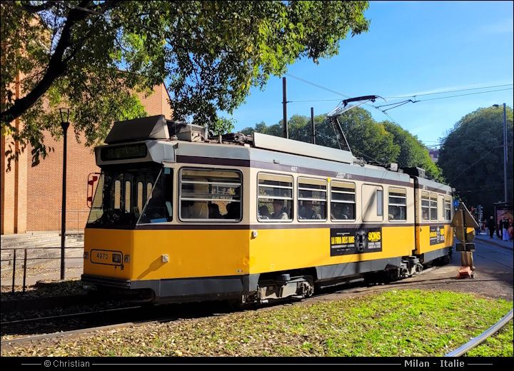 Tramway de Milan en Italie - Milano Italia
